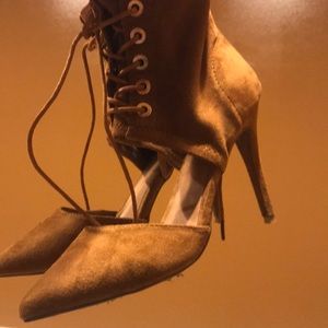 Caramel color stiletto high heels